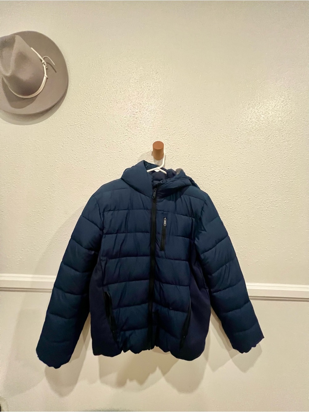 abercrombie kids Navy Blue Hooded Puffer Jacket